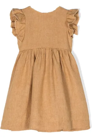 Il gufo Ruffled-sleeves linen dress