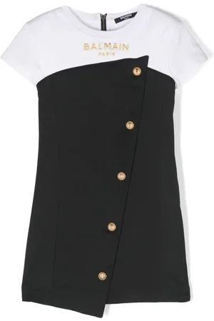 Balmain Logo-embroidered button-up dress