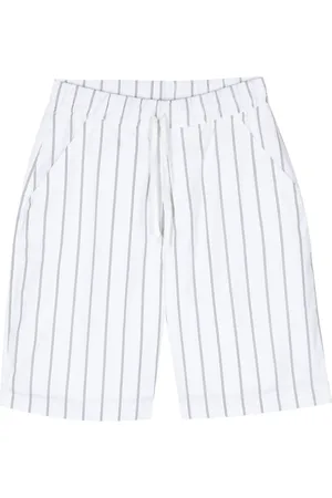 OFFICINE GENERALE Striped cotton shorts