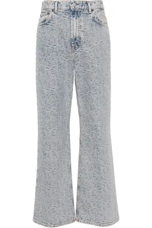 Acne Studios Monogram-jacquard wide-leg jeans