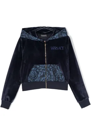 VERSACE Crystal-embellished hooded jacket