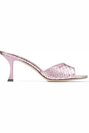 Jimmy Choo Val 70mm snakeskin-effect leather mules