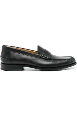Bally logo cut-out leather loafers - Black
