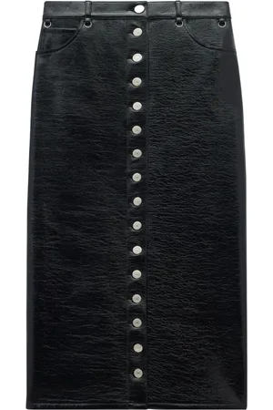 Courrèges Multiflex patent-finish midi skirt