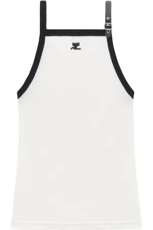 Courrèges Buckle cotton tank top