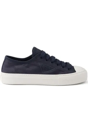 Prada Triangle-logo canvas sneakers