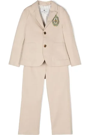 Etro Logo-embroidered twill suit