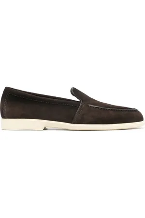 santoni Round-toe suede loafers