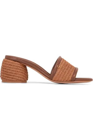 Gianvito Rossi 60mm raffia mules