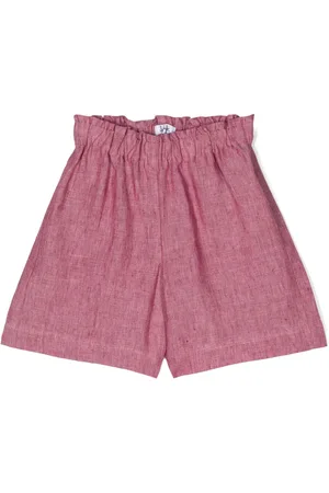 Il gufo Elasticated-waist linen shorts