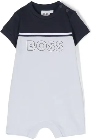 HUGO BOSS Logo-print stripe-detail romper