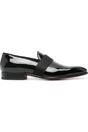 santoni Patent-finish leather loafers