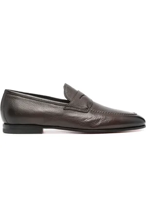santoni Penny-slot leather loafers