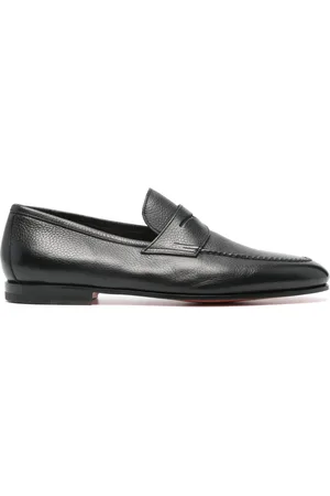 santoni Penny-slot leather loafers