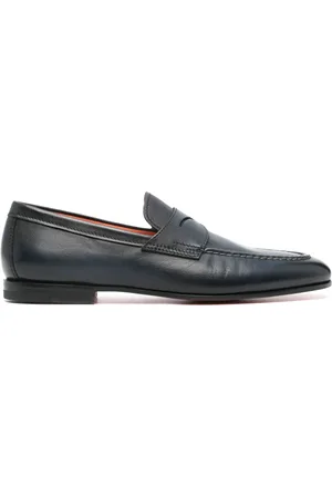 santoni Penny-slot leather loafers