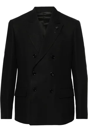LARDINI Double-breasted linen blazer