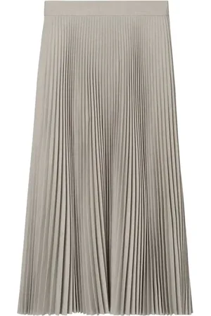 Tory Burch Feather-trim pleated midi skirt