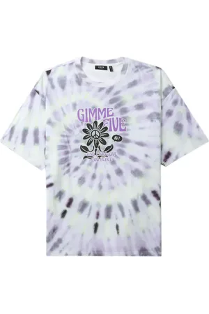 FIVE CM Slogan-print tie-dye T-shirt