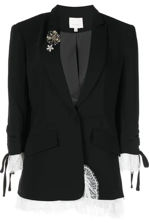 Cinq A Sept Roxie lace-trim blazer