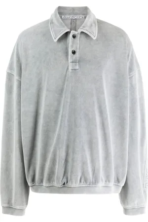 Alexander Wang Logo-embossed polo-collar sweatshirt