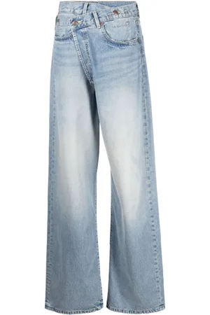 R13 faded cropped jeans - Blue
