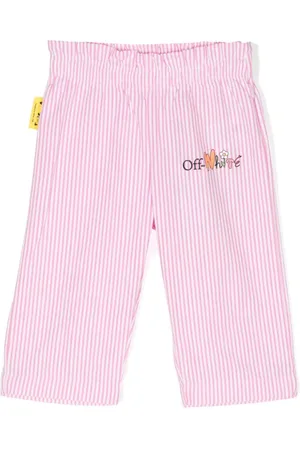 OFF-WHITE Striped cotton trousers