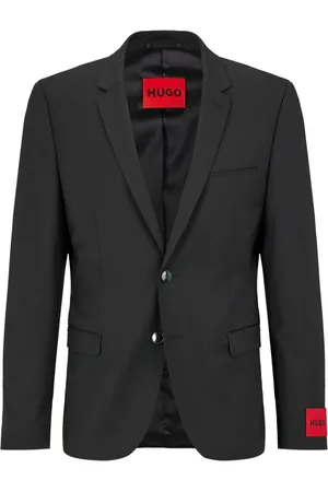 HUGO BOSS Logo-patch notched-lapels blazer
