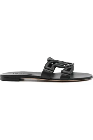 Casadei Miramar leather slides