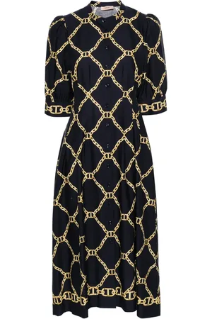 Twin-Set Chain-ling print midi dress