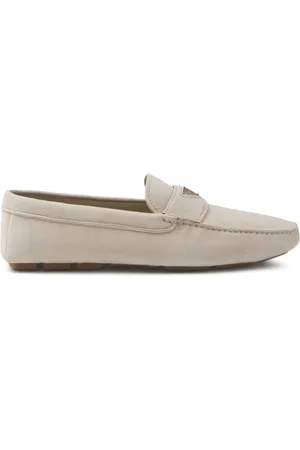 Prada Triangle-logo suede loafers