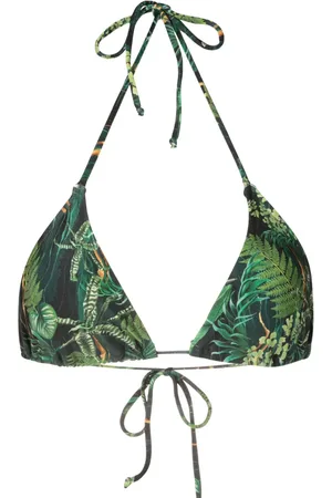 Lygia & Nanny Hanna leaf-print bikini top