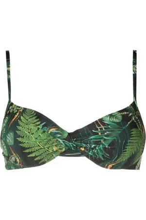 Lygia & Nanny Cassis leaf-print bikini top