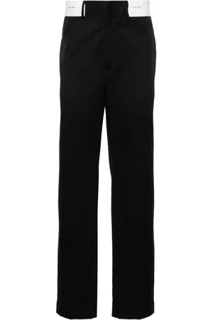 Palm Angels Contrasting-waistband tapered trousers