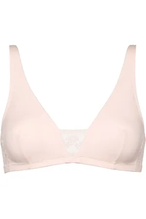 Fleur Du Mal logo-underband monogram-pattern sheer triangle bra - Pink