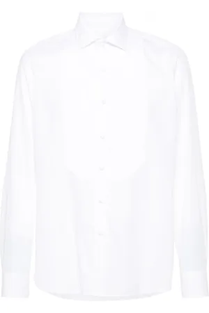 TAGLIATORE Plissé poplin cotton shirt