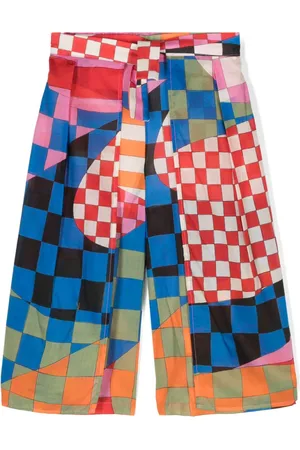 PUCCI Junior Geometric-print wide-leg trousers