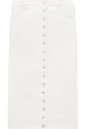 Courrèges Low-rise denim midi skirt