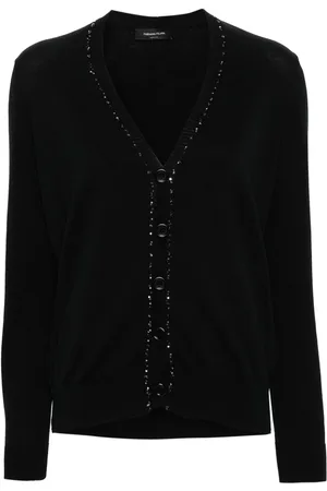 Fabiana Filippi Sequin-trim cotton cardigan