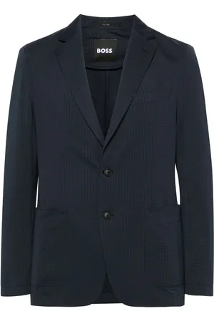 HUGO BOSS Single-breasted seersucker blazer