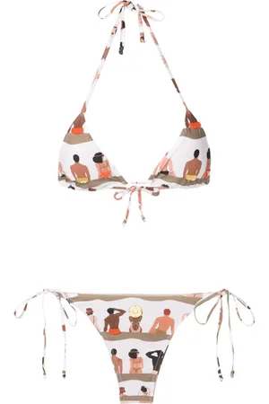 AMIR SLAMA Graphic-print halterneck two-piece bikini