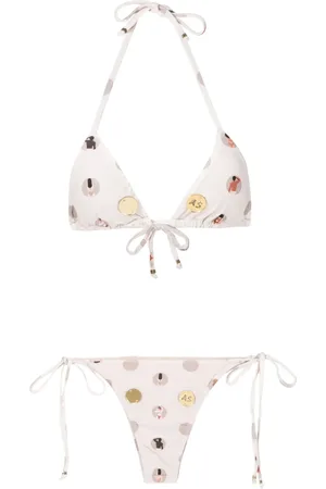 AMIR SLAMA Graphic-print halterneck two-piece bikini