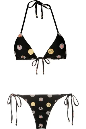 AMIR SLAMA Graphic-print halterneck two-piece bikini