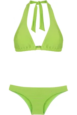  ZAFUL Women Bikini Set Two Piece Twisted Trim Tie Back Halter  Cheeky Swimsuit Bathing Suit Beige : Clothing, Shoes & Jewelry