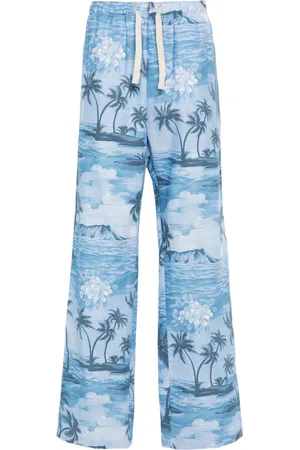 Palm Angels Sunset-print wide-leg trousers