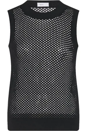 ROSETTA GETTY Pointelle fine-knit midi dress