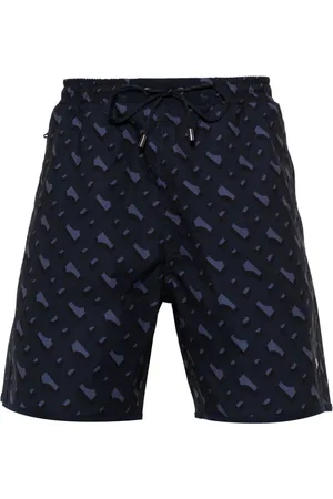 HUGO BOSS Geometric-print swim shorts