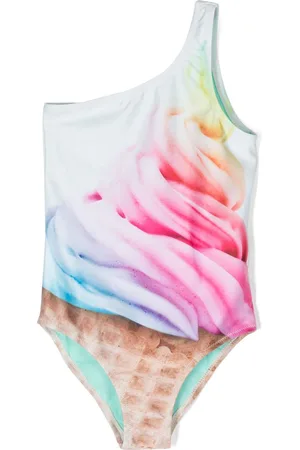 Ice Cream Print One Shoulder One Piece