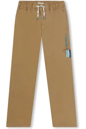 Lanvin Logo-embroidery gabardine trousers