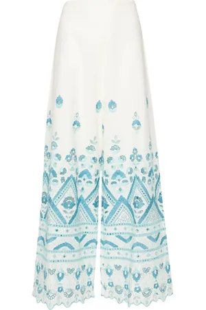 Etro Embroidered-detail cotton trousers