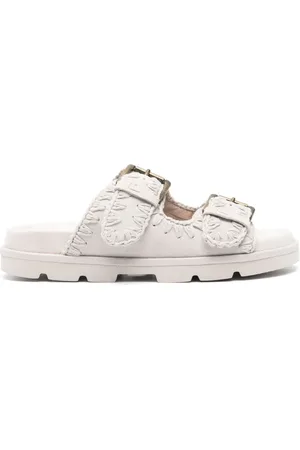 Mou Suede buckle slides